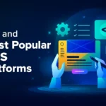 Futuristic digital illustration showcasing the best and most popular CMS platforms in 2025