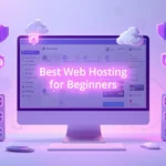3D illustration showing a modern web hosting dashboard, cloud servers, and computer screen — representing the best web host for beginners looking for affordable and easy-to-use hosting.