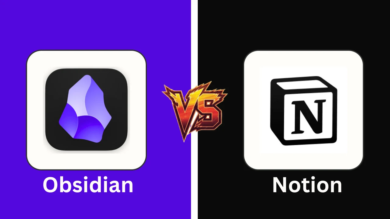 Notion vs Obsidian comparison showing how different note taking tools influence thinking, learning, and knowledge organization