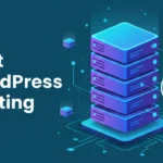 Best WordPress hosting illustration with server stack and WordPress logo