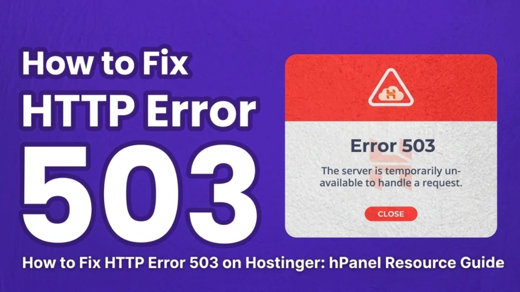 How to fix Hostinger 503 error hPanel Resource Guide