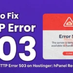 How to fix Hostinger 503 error hPanel Resource Guide
